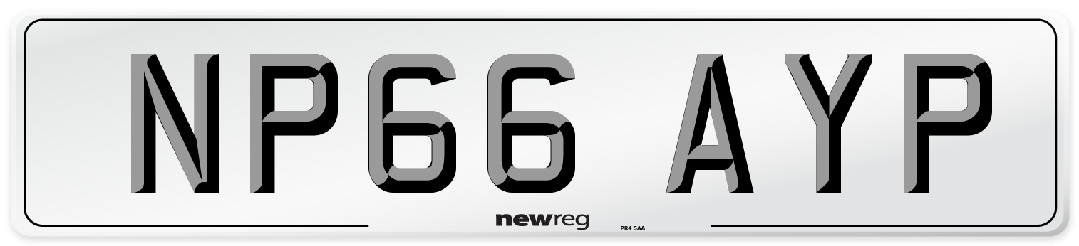 NP66 AYP Number Plate from New Reg